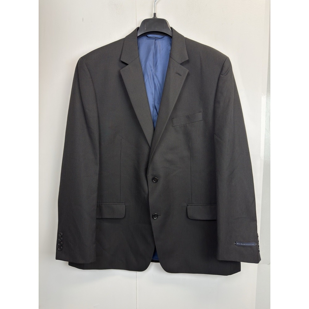 Bill Blass Essentials Men's 46R Sport Coat Blazer Jacket Black Striped